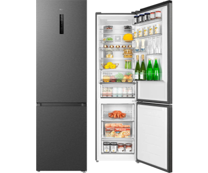 Lodówka Lodówka TCL RC382BXC0EU Free Built-In No Frost 203cm Srebrna Komora Zero Do Obudowy 382L